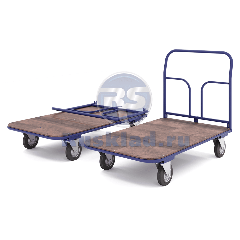 Тележка платформенная со складной ручкой, настил - фанера ламинированная ТПСР ФЛ З. Система трансформации — зацеп. Тележка платформенная со складной ручкой, настил - фанера ламинированная ТПСР ФЛ З. Система трансформации — зацеп.