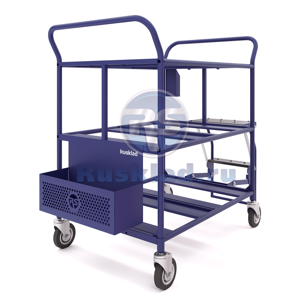 Трехъярусная платформенная тележка для перевозки ящиков ТДЯ Трехъярусная платформенная тележка для перевозки ящиков ТДЯ